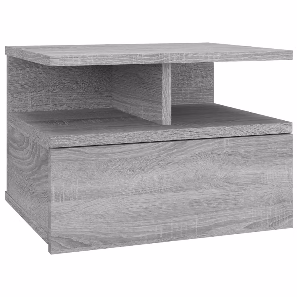 Berkfield Home Floating Nightstand in Grey Sonoma, W/D/H: 40 x 31 x 27 cm – 2