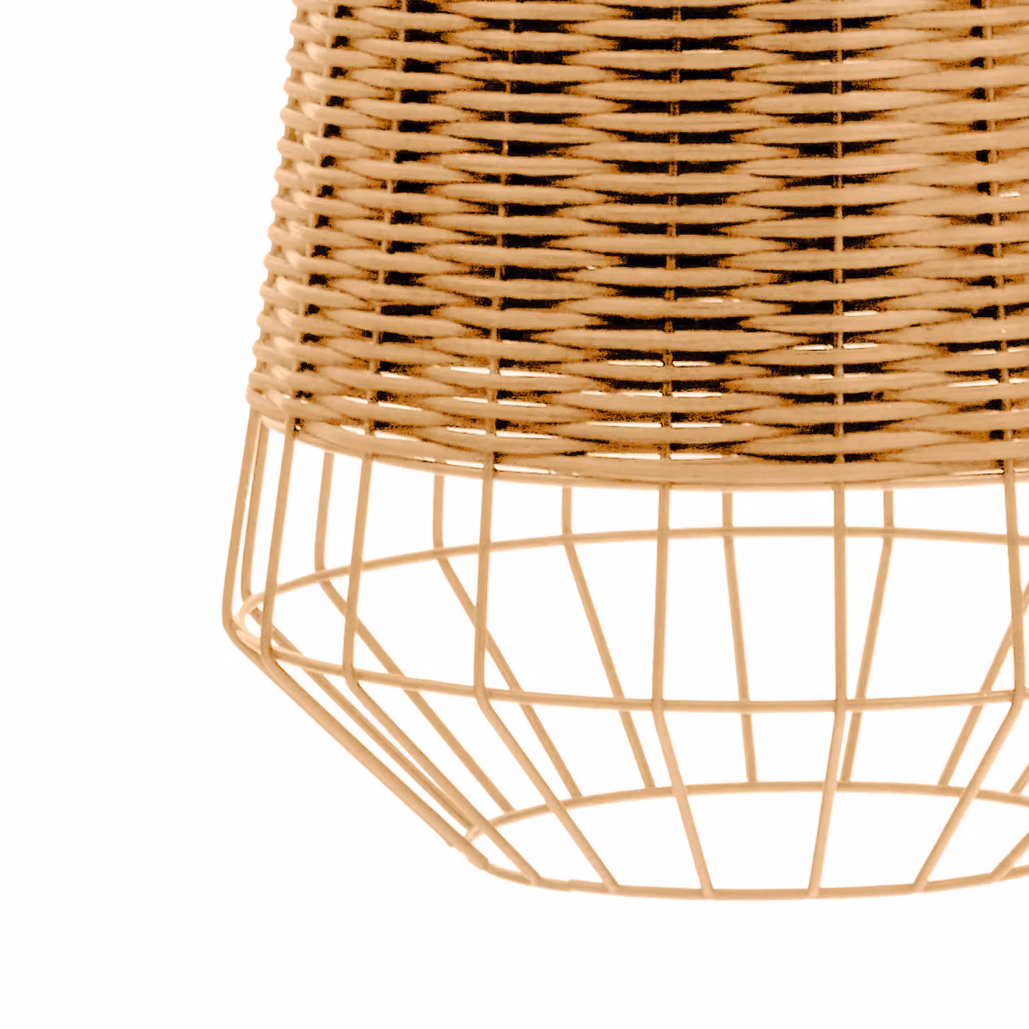 Interiors by Premier Orsina Rattan Suspended Pendant Light in Brown – 2