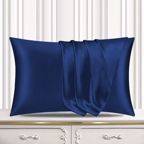 Pamposh Mako Satin Silk Pillowcases, 2 Pack, Blue, W/D/H: 50 x 75 cm, with Envelope Closure – 4