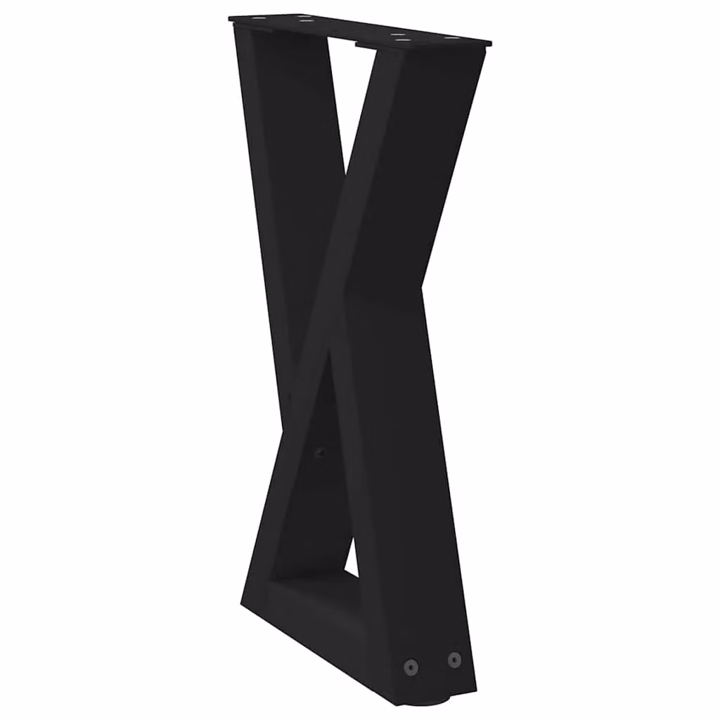 Berkfield Home Steel Coffee Table Legs, 2 Pieces, Black, W: 28 cm, H: 42-43.3 cm – 3