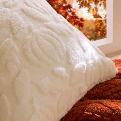 OHS Set of 2 Tufted Pumpkin Autumn Halloween Cushion Covers, Cream, W/D/H: 45 x 45 x 45 cm – 3