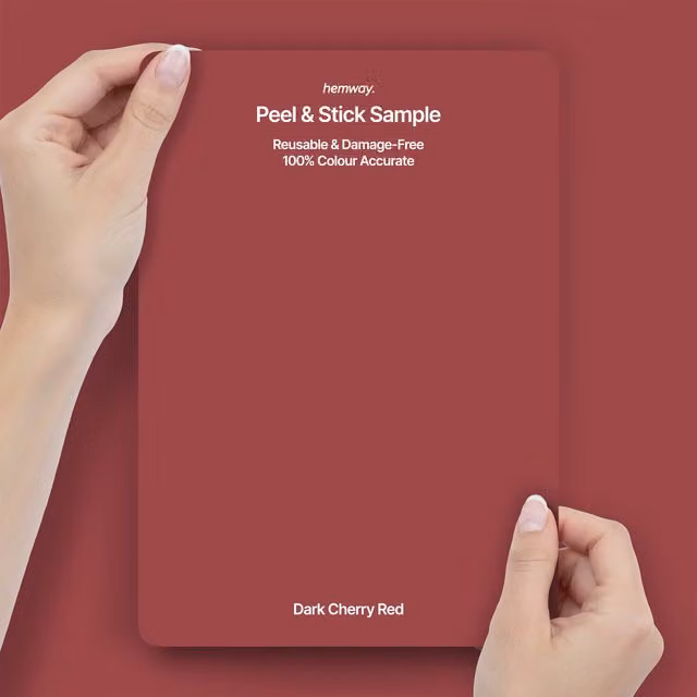 Hemway Interior Paint Sample Peel and Stick Swatch in Dark Cherry Red