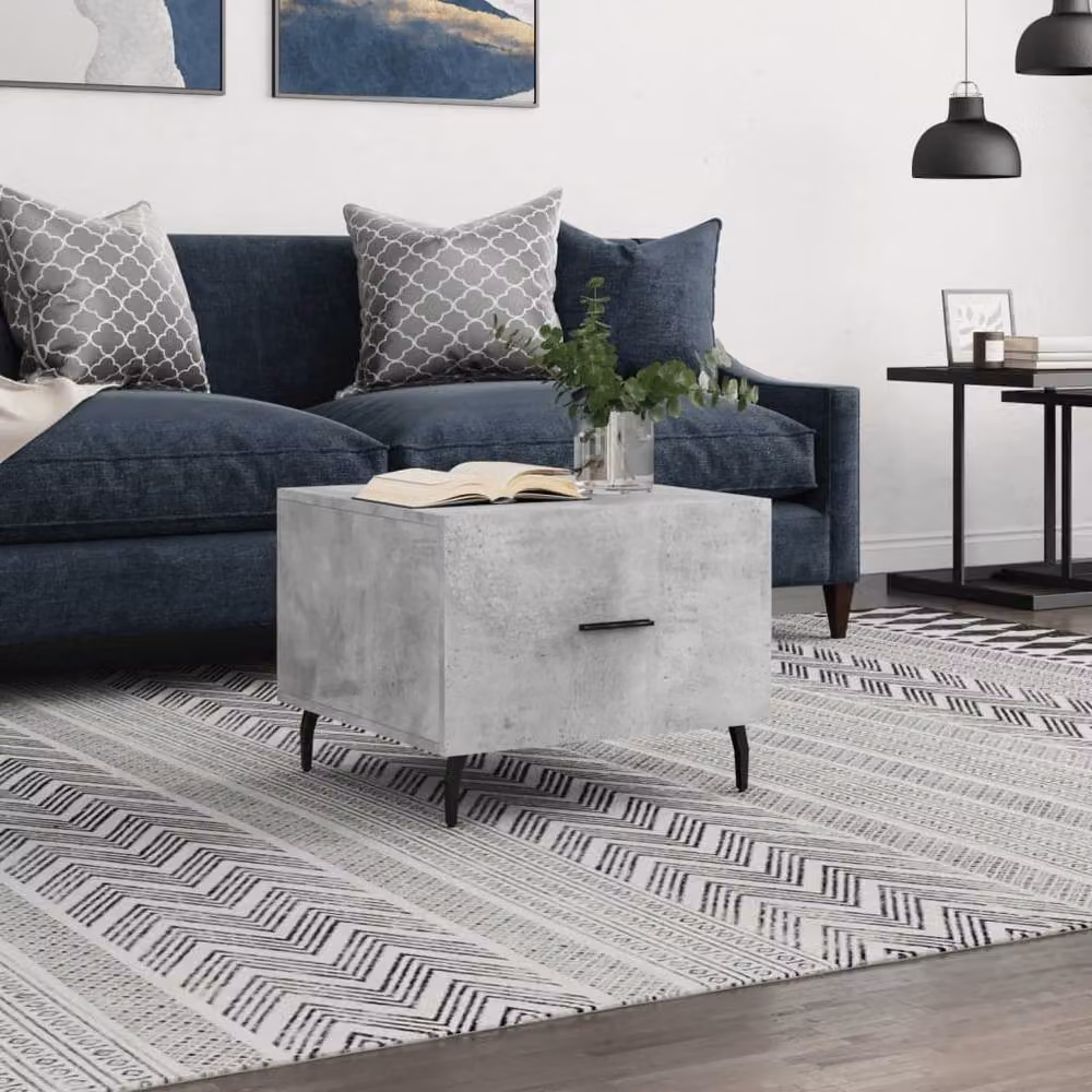 Berkfield Home Decorative Square Coffee Table in Concrete Grey, W/D/H: 50 x 50 x 40 cm – 2