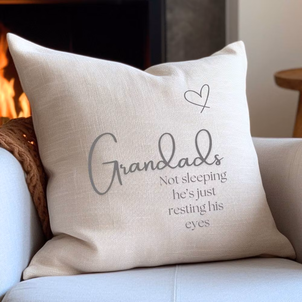 Aye Do Gifts Personalised Men's Grandpa-Grandad Linen Cushion in Beige, W/D/H: 40 x 40 x 40 cm – 3