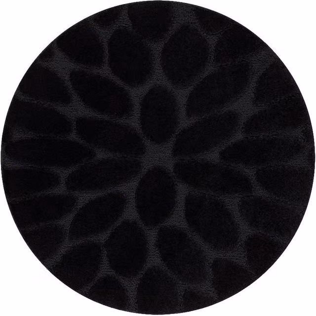 RugsX Black Round Bath Mat, Diameter: 100 cm
