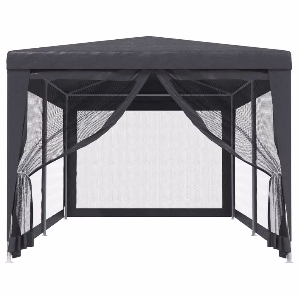 Berkfield Home Party Tent with 6 Mesh Sidewalls in Anthracite, W: 6 m, D: 3 m, H: 3 m – 3