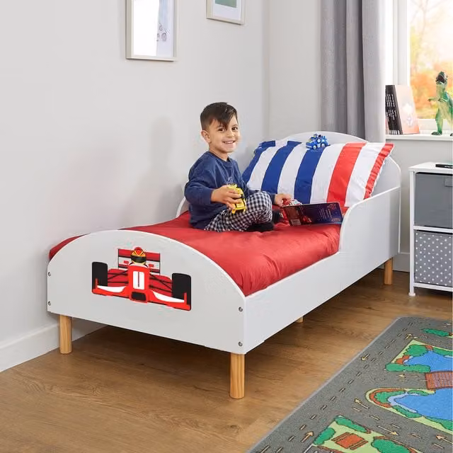 Liberty House Toys White Solid Pine Toddler Bed for Children