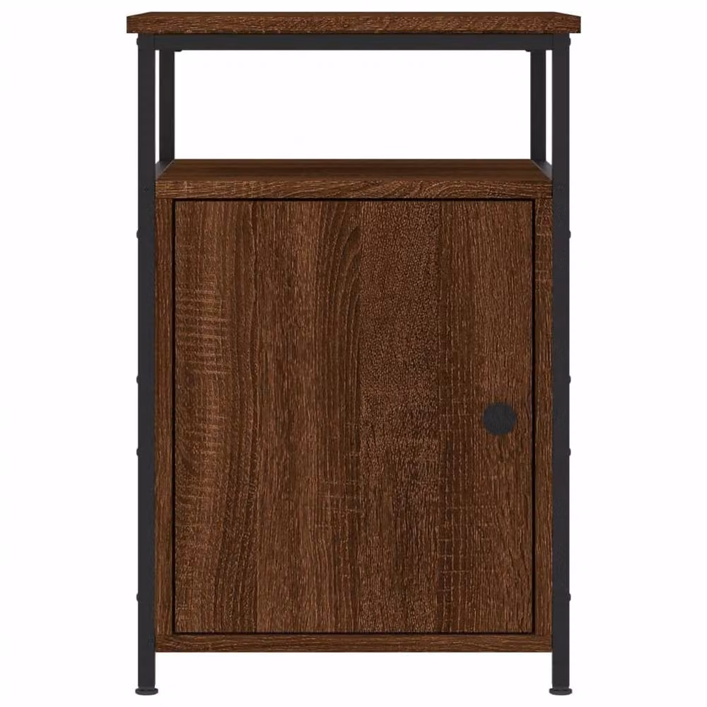Berkfield Home Set of 2 Durable Bedside Cabinets in Brown Oak, W/D/H: 40 x 42 x 60 cm – 5