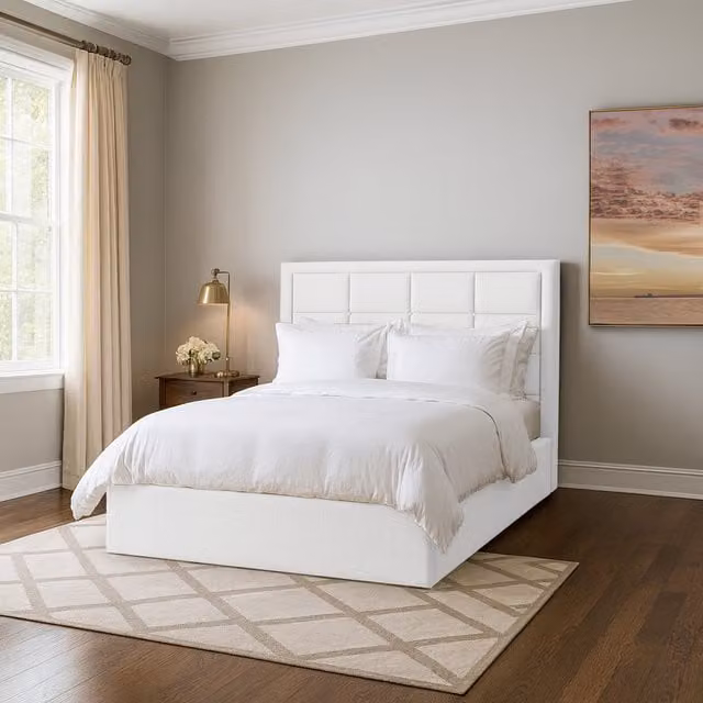 Desire Deco Arko Upholstered Storage Bed with Drawers in White, 90 x 190 cm