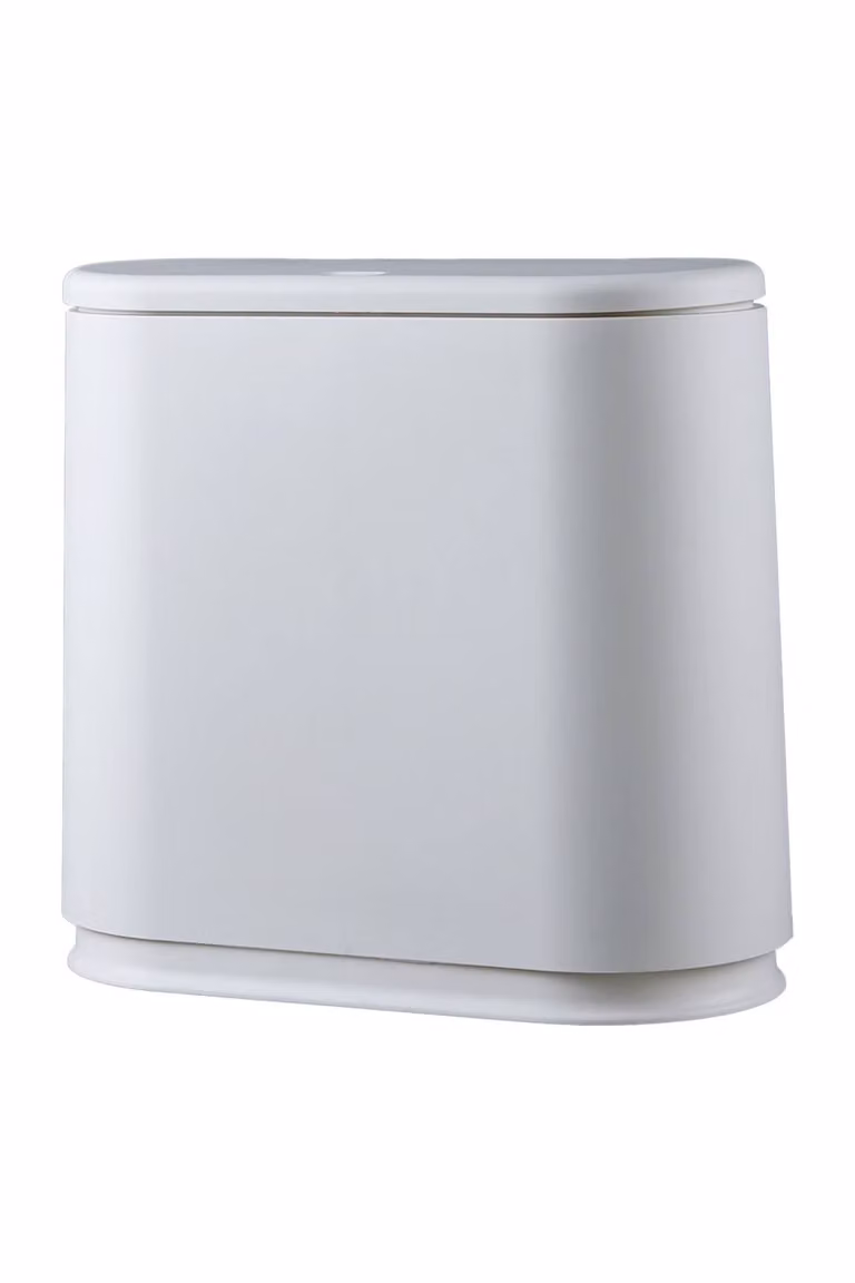 Garden Sanctuary 10L Narrow Touch Trash Bin with Odour Filter in Grey or White