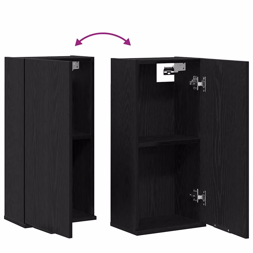 Berkfield Home Wall-mounted Black Oak Cabinet W/D/H: 32 x 20 x 67 cm – 4