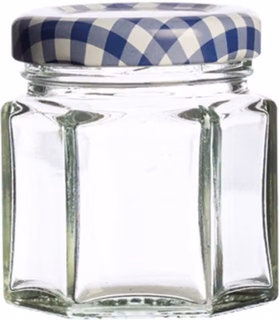 Kilner Mini Hexagonal Twist Top Glass Jar in Blue