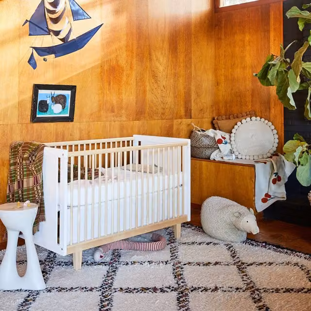 Oeuf NYC Rhea Cot Bed in White and Birch