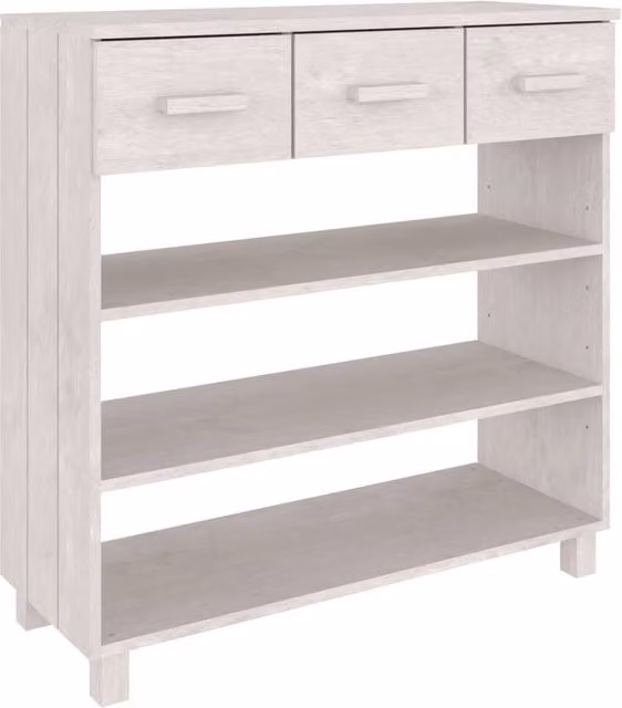 Berkfield Home HAMAR White Solid Wood Pine Console Table W/D/H: 90 x 35 x 90 cm – 1