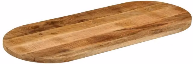 Berkfield Home Oval Solid Wood Rough Mango Table Top, Brown, W: 110 cm, D: 40 cm, H: 3.8 cm