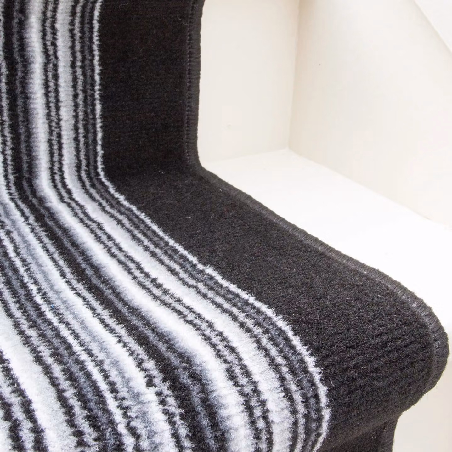 Kukoon Grey and Black Striped Cut to Measure Stair Carpet Runner Rug, W: 70 cm, L: 600 cm – 6