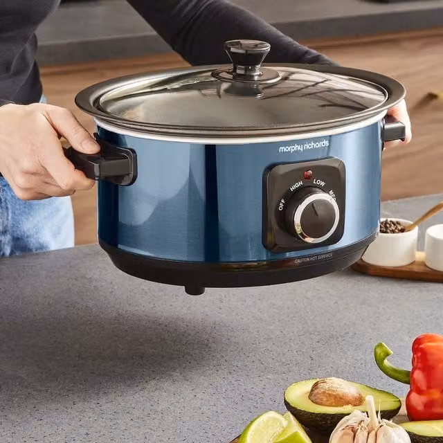 Morphy Richards Accents Sear and Stew Slow Cooker, 3.5L, Blue