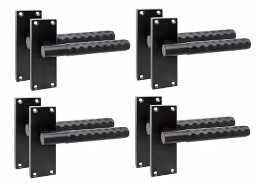 Golden Grace T-Bar Interior Door Handle Set, 4 Pairs, Matt Black