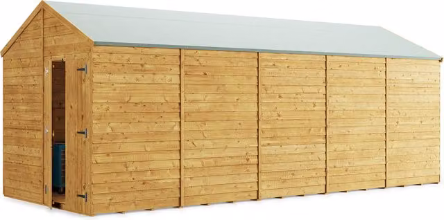 BillyOh Switch Overlap Apex Wooden Shed in Brown with Double Doors and Gable Roof