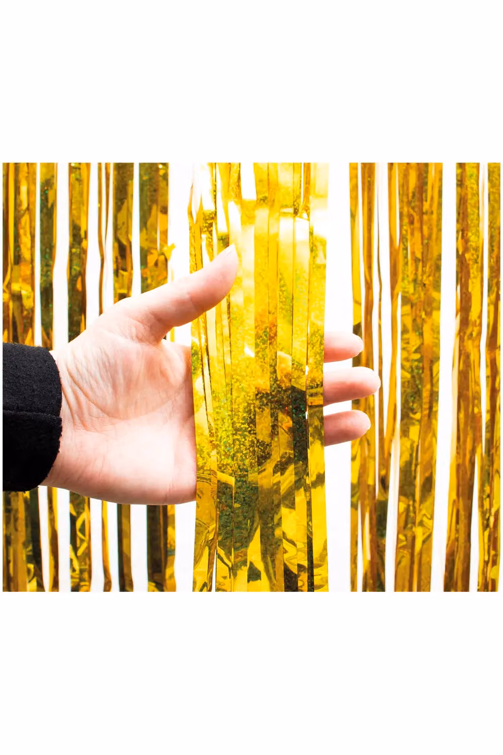Netagon Shimmer Tinsel Curtain Gold W: 100 cm, H: 250 cm – 4