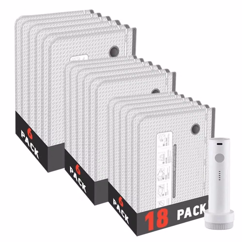 FLAVORA 18-Piece Vacuum Storage Bag Set with Wireless Electric Air Pump in Grey, 50 cm – 2