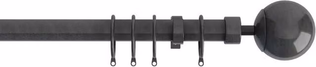 Terrys Finesse Ball Pole Extendable Curtain Pole, Grey, 22-25mm