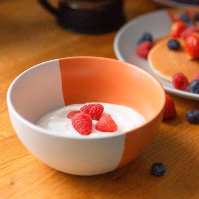 Nicola Spring Dipped Stoneware Cereal Bowl, Orange, Diameter: 16.5 cm