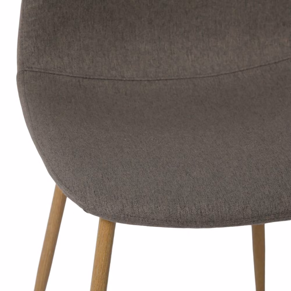 Home Garden Direct NYX Round Wood Effect Dining Table and 4 Dark Grey Linen Chairs Set – 4