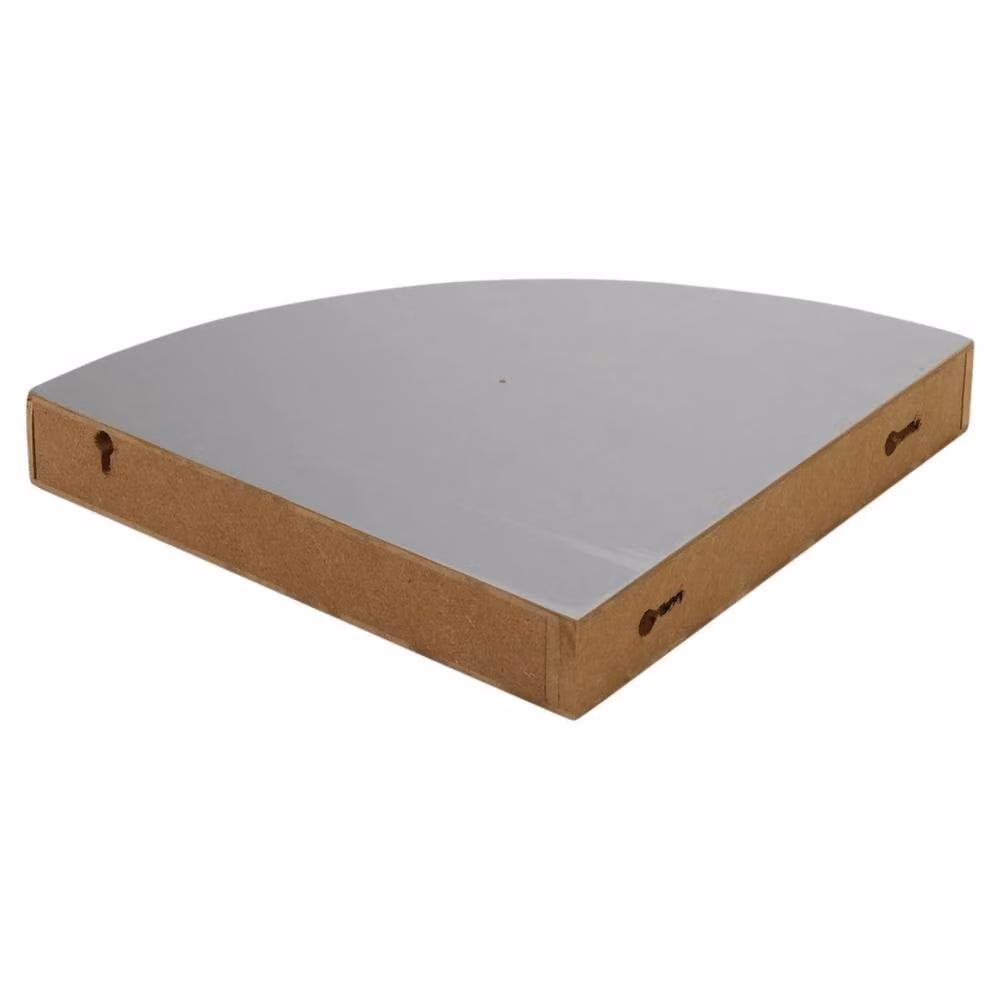 Kelvenix Set of 3 Grey Floating Corner Shelves, Modern MDF Wall Mounted Display Units – 3