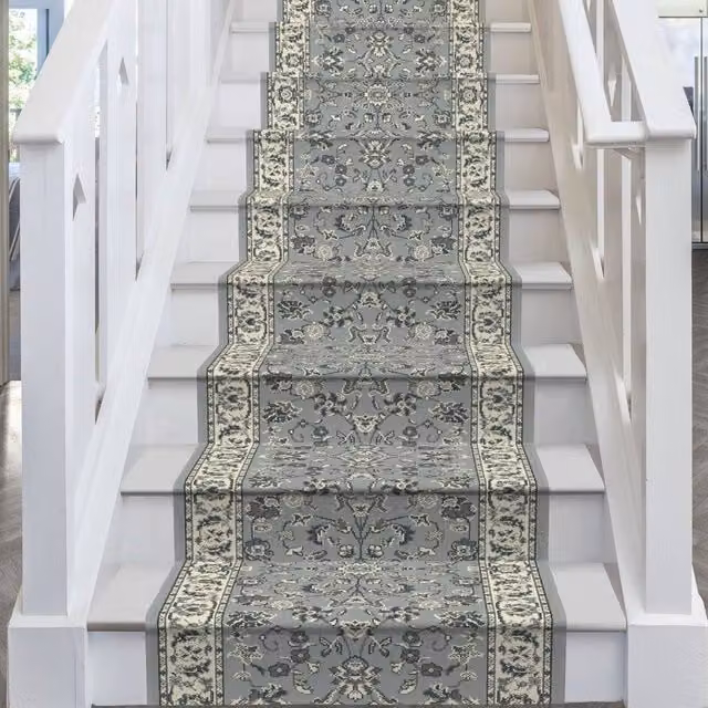 runrug Traditional Grey Hallway Carpet Runner Rug, W: 80 cm, L: 540 cm – 1