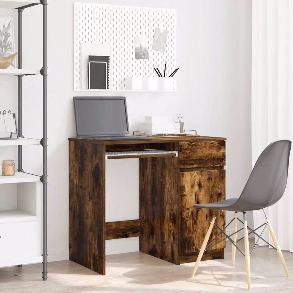 Berkfield Home Writing Desk in Smoked Oak Brown, W: 86 cm, D: 49 cm, H: 76 cm – 2