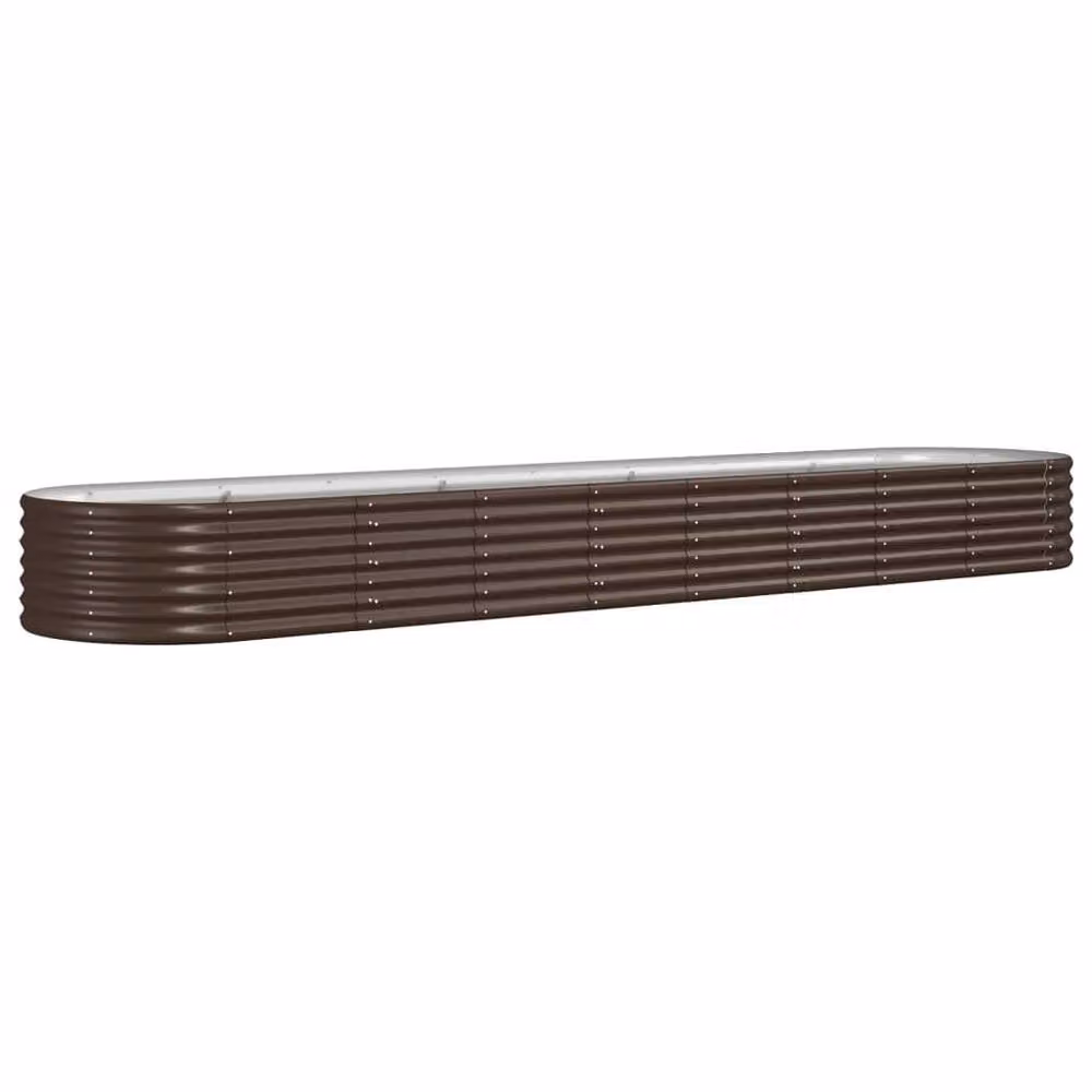 Berkfield Home Garden Powder-coated Steel Raised Bed, Brown, W: 368 cm, D: 80 cm, H: 36 cm – 3