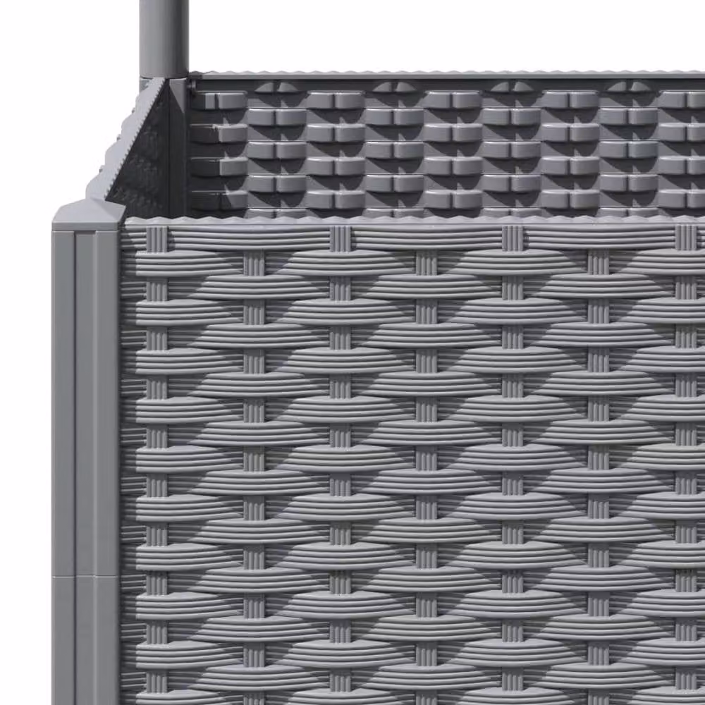 Berkfield Home Garden Planter with Trellis in Light Grey, W/D/H: 80 x 40 x 136 cm – 4
