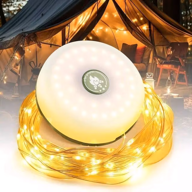VOGREX 10m Portable Stowable Rechargeable LED String Light in White
