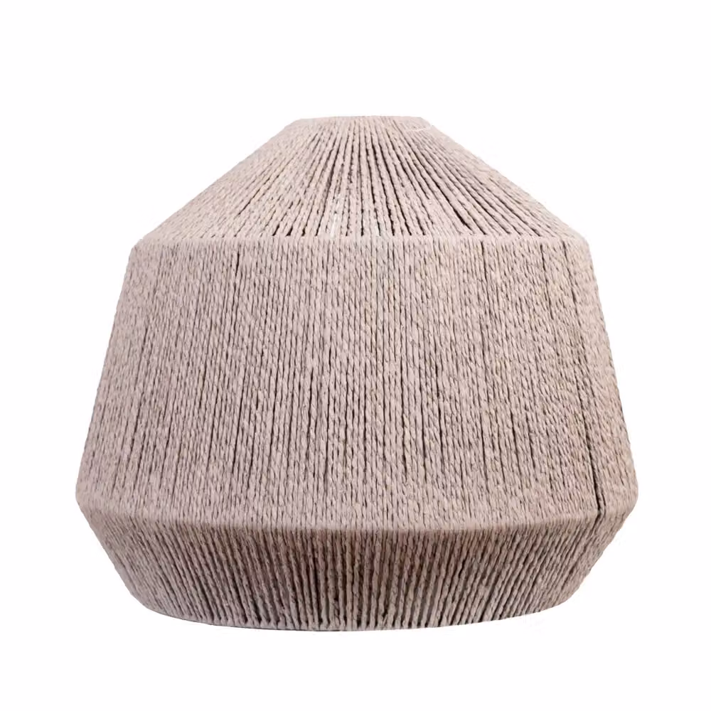 ValueLights Riad Grey Round Woven Rattan and Rope Ceiling Pendant Shade, Width: 45 cm – 2