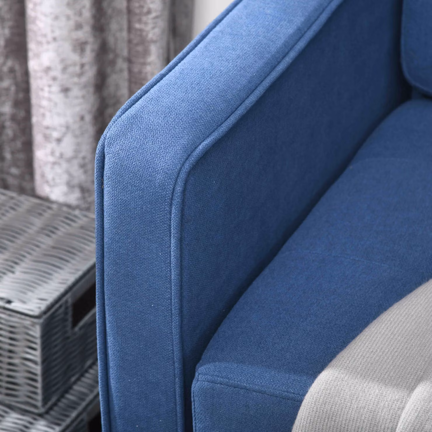 HOMCOM Modern 2 Seater Loveseat Sofa with Hidden Storage in Blue – 8