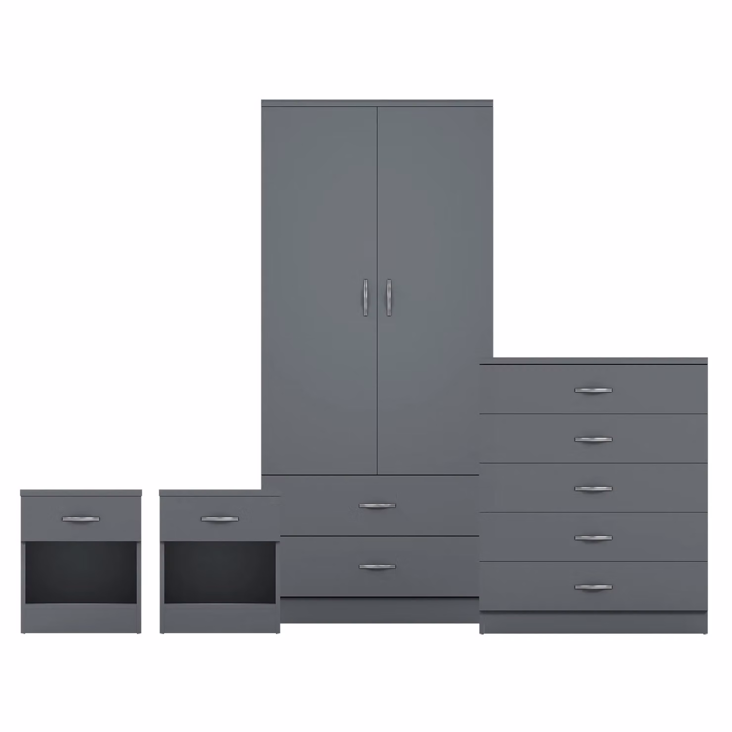 Vida Designs Modern Matt Grey and White Bedroom Set – 2