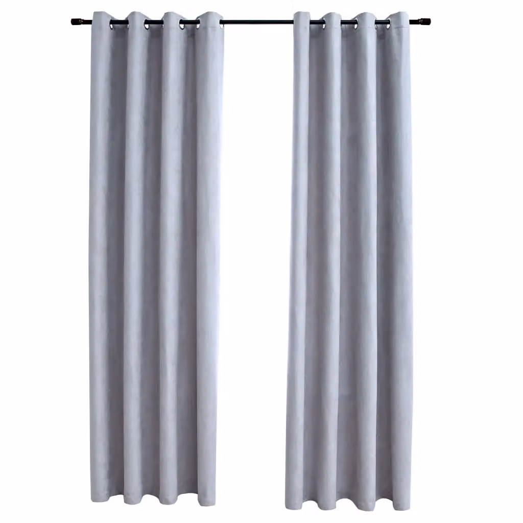 Berkfield Home Grey Blackout Curtains with Eyelets, 2 Pack, W: 140 cm, H: 225 cm – 2