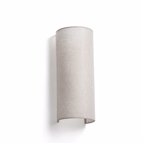Netlighting Otton Round Linen Up Down Vertical 2 Light Wall Lamp in Beige or White