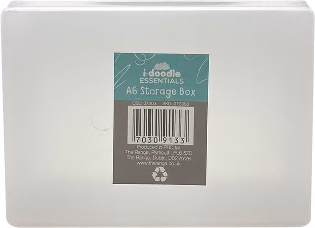 i-doodle essentials Transparent A6 Plastic Document Storage Box