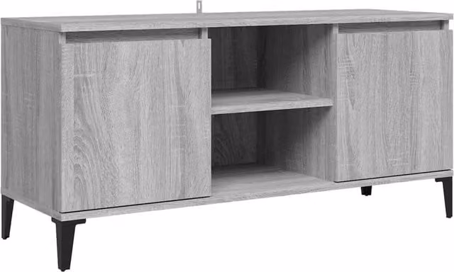 Berkfield Home Modern TV Cabinet in Grey Sonoma with Metal Legs, W: 103.5 cm, D: 35 cm, H: 50 cm – 1