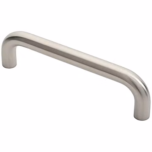 Loops Round D Bar Pull Handle in Brushed Satin Stainless Steel, Silver, Fixing Centres: 225 mm
