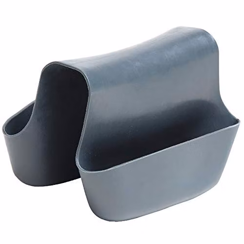 mysmartbuy Double Kitchen Sink Cloth Tidy Holder and Storage Organiser in Grey, W/D/H: 11 x 9 x 3 cm – 1