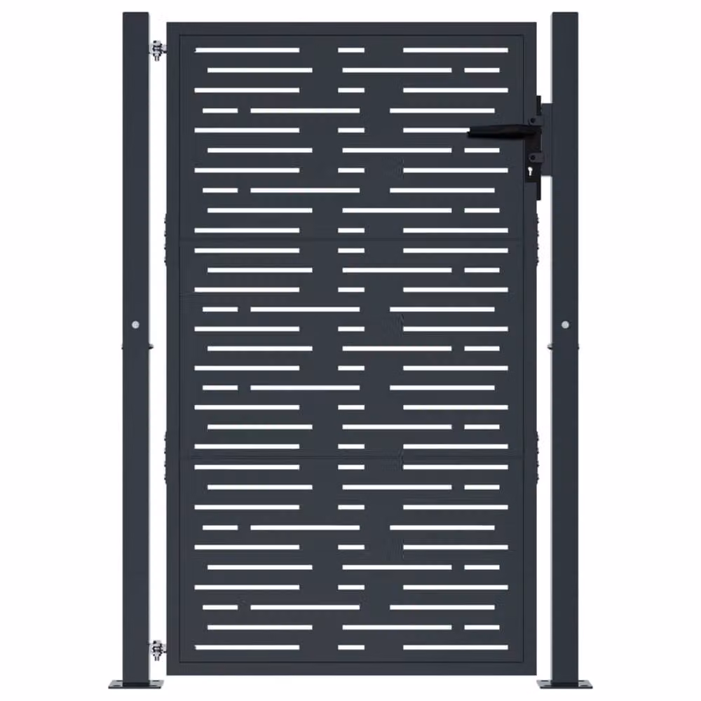 Berkfield Home Steel Garden Gate in Anthracite Grey, W: 105 cm, H: 130 cm – 3
