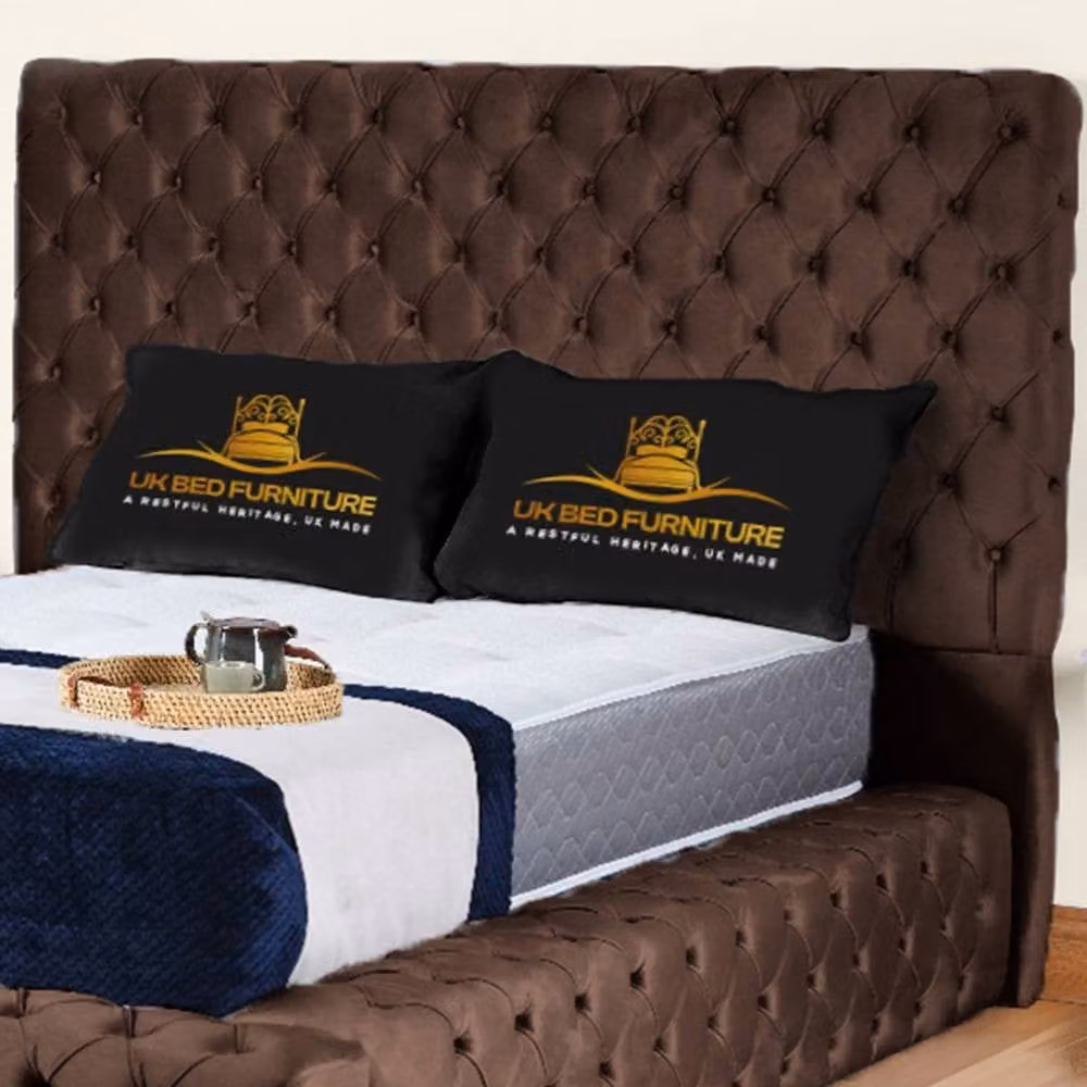 UK Bed Furniture Ambassador Ottoman Gas Lift Upholstered Velvet Bed in Brown, Super King Size – 2