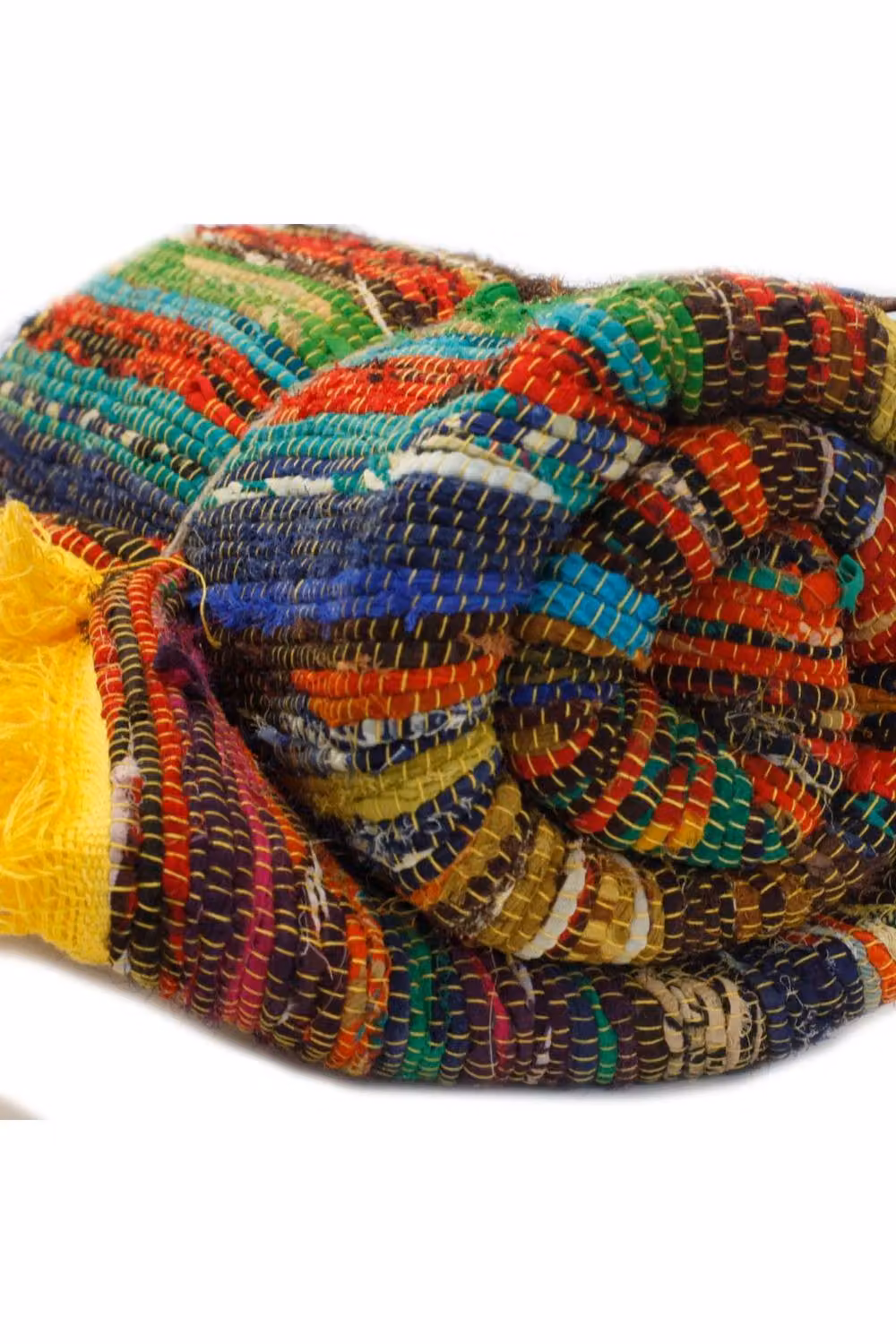 KDMD Yellow and Multicolour Luxury Boho Rag Rug, W: 154 cm, D: 90 cm – 3