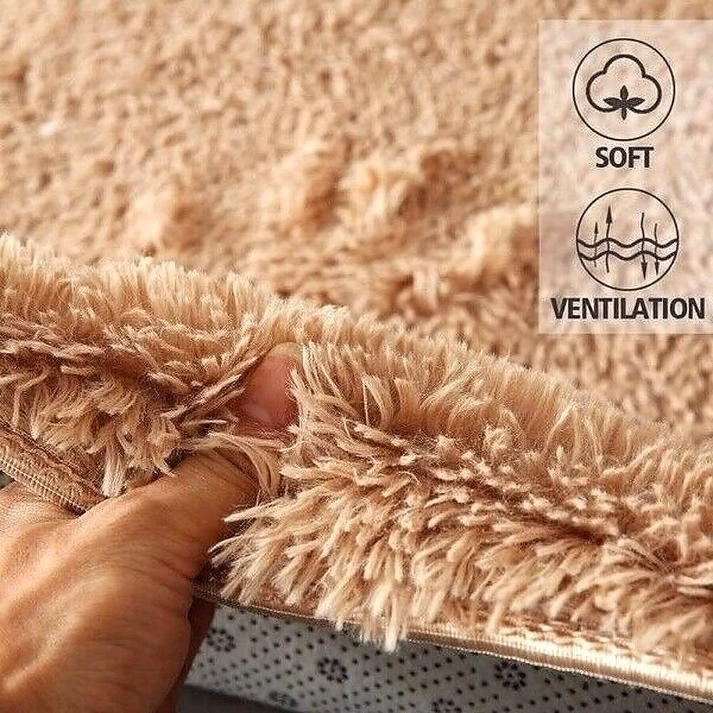 YnysTec Fluffy Soft Shaggy Rug in Beige, W/D/H: 120 x 60 x 4 cm – 5