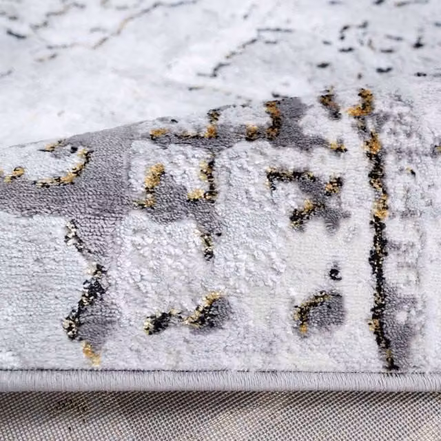 Kukoon Beige Abstract Modern Area Rug, W: 80 cm, L: 150 cm