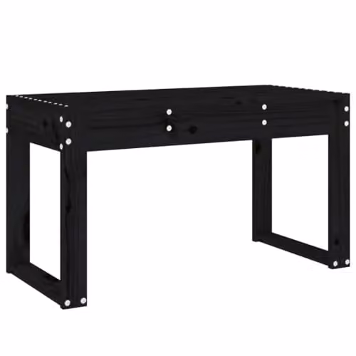 vidaXL Garden Bench in Black Solid Pine Wood, W/D/H: 80 x 38 x 45 cm – 1