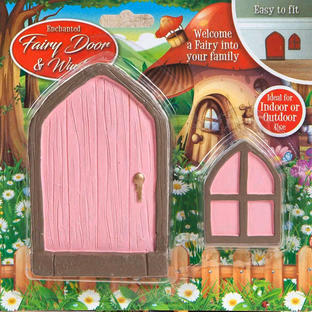 VFM PMS Pink Fairy Sized Door and Window Miniature Set for Enchanted Gnome Gardens and Christmas Elf Scenes – 2